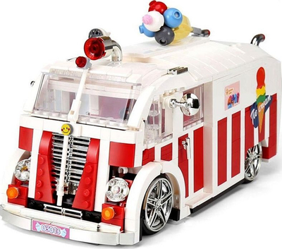 Set ndërtimi XingBao Dream Car XB-08004, kamion akulloresh, 1000 copa, shumëngjyrësh