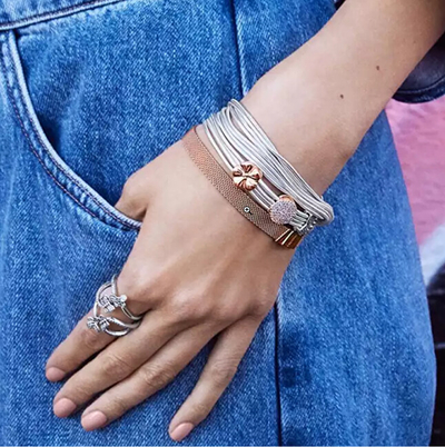 Byzylyk për femra Pandora Reflexions Multi Snake Chain Bracelet, i argjendtë
