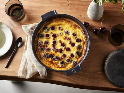 Tavë pite Peugeot, qeramike 28cm, rrumbullake, gri e errët