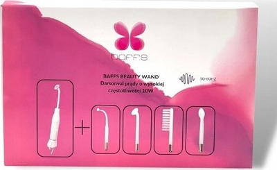 Pajisje darsonval për fytyrë Baffs Beauty Wand, 10W, 4 elektroda, e bardhë