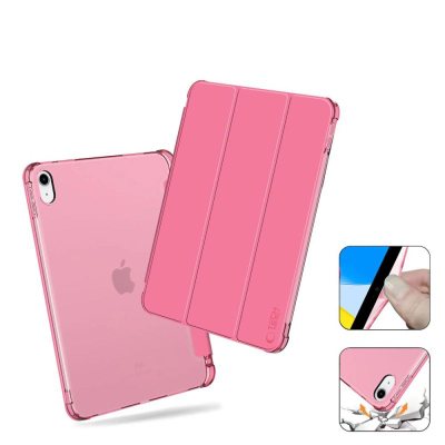 Mbulesë tablet Tech-Protect SC Pen Hybrid për iPad 10.9 2022, me këmbëz qëndrimi dhe vend për Apple Pencil, rozë transparente