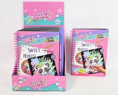 Set vizatimi me gërvishtje Canenco Cutie Crew, 20 faqe, shumëngjyrëshe