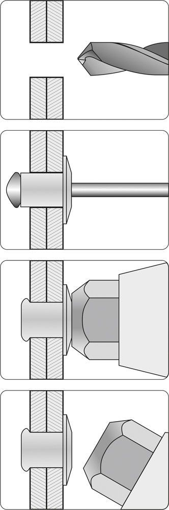 Riveter harmonik Yato Accordion Riveter, 2.4-6.4mm, 5 maja, i kuq