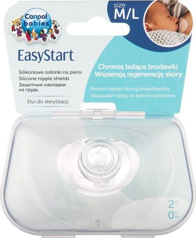 Mburoja për thithat Canpol Babies EasyStart, silikon, madhësia M/L, transparente, 2 copë