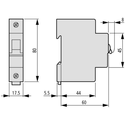 Ndërprerës qarku Eaton FAZ-B25, 25A, 15kA, njëpolor, i bardhë