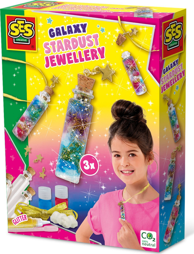 Set kreativ SES Creative Galaxy Stardust Jewellery, për bizhuteri, shumëngjyrësh