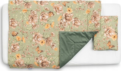 Set krevati për bebe Velvet Cot Set Square, pambuk dhe velvet, jeshil