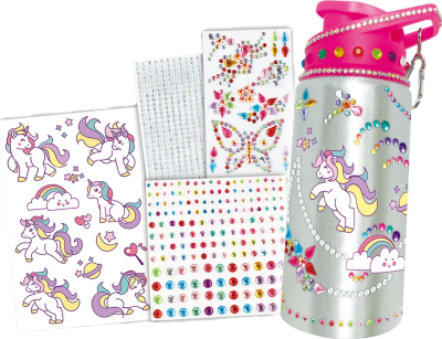 Set kreativ shishe uji Unicorn DIY, mozaik diamanti 5D, me ngjyra shumëngjyrëshe