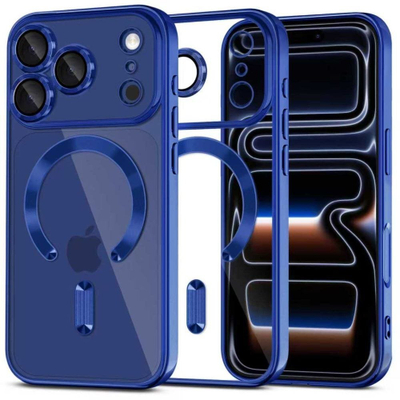 Këllëf telefoni Tech-Protect MagFlex për iPhone 17 Pro Max, MagSafe, transparent, blu e errët