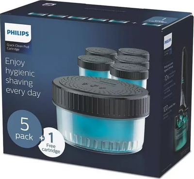 Kartridh zëvendësues për pastrim brisk elektrik Philips Quick Clean Pod CC16/50, set 6 copë, pa alkool