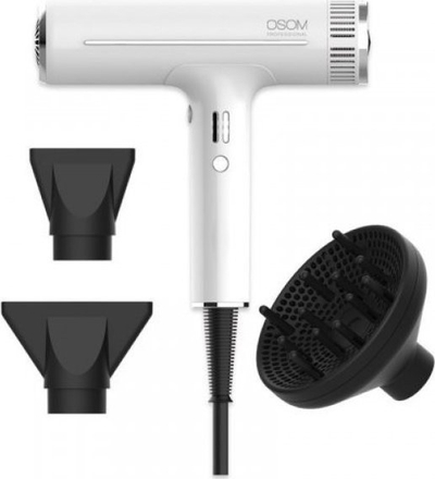 Tharëse flokësh Osom Professional OSOMDF06HDWHITE, 1800W, motor BLDC, e bardhë