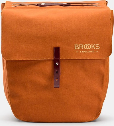 Çanta anësore biçiklete Brooks Brick Lane, 2x15L, pambuk i vaksuar, portokalli