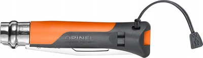 Thikë palos Opinel No. 08 Outdoor, teh çelik inox, dorezë portokalli