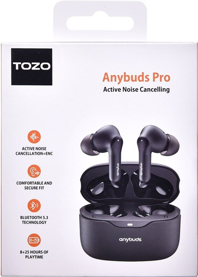 Kufje pa tel TOZO Anybuds Pro, me ANC, Bluetooth 5.3, IPX4, të zeza