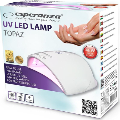 Llambë për thonj Esperanza UV Led Topaz, e bardhë