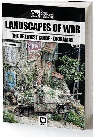 Libër Acrylicos Vallejo Landscapes of War Vol. 3, udhëzues për diorama, ngjyra