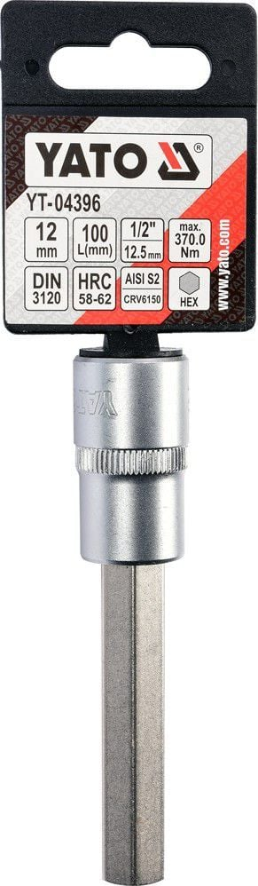 Bit çelës gjashtëkëndor Yato YT-04396, 1/2", H12, 100mm