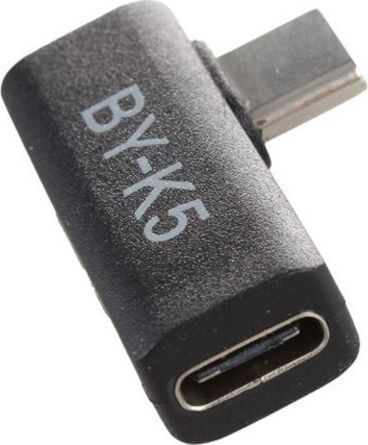 Adapter USB Type C Boya BY-K5, kënd i djathtë, për mikrofonë, i zi
