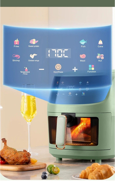 Fritezë ajri LINBOX Air Fryer, 5L, 1400W, jeshile