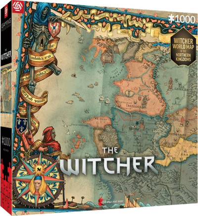 Puzzle Good Loot Gaming The Witcher The Northern Kingdoms, 1000 copa, 34x48cm, shumëngjyrësh