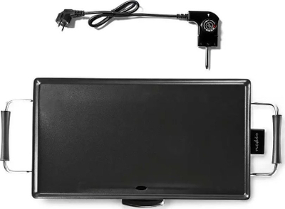 Grill elektrik tavoline Nedis Teppanyaki, 47.5cm x 26.5cm, me veshje jo ngjitëse, ngjyrë e zezë