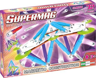 Set blloqesh magnetike Supermag Classic Trendy, 72 elemente