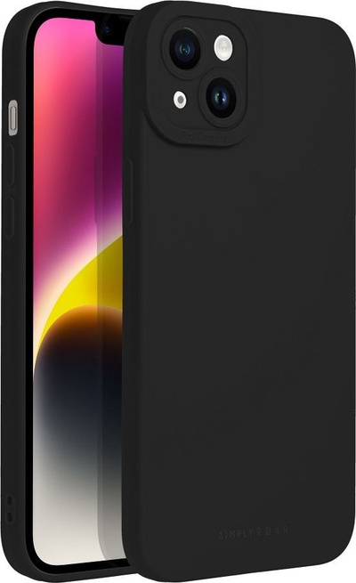 Kllëf telefoni Roar Luna për iPhone 14 Plus, prej TPU-je, shkon me karikim wireless, i zi