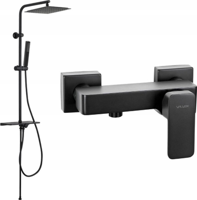 Set dushi Valvex Loft Black BV.2455930, bateri murale dushi, bateri lavamani, e zezë mat