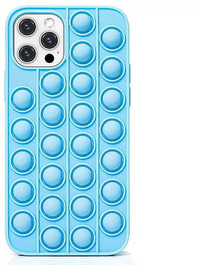 Mbulesë Mocco Bubble Antistress për iPhone 12 Pro Max, TPU silikoni, blu