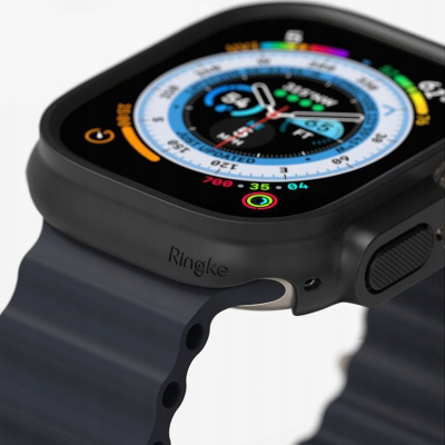 Заштитна рамка Ringke Slim за Apple Watch Ultra 49mm, сет 2 парчиња, проѕирна и црна мат