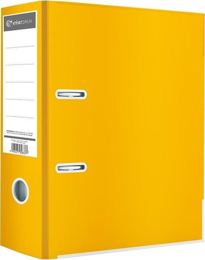 Lidhës unazë me dosje Interprint, A4, 75 fletë, i verdhë