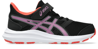 Atlete fëmijësh Asics Jolt 4, rrjetë frymëmarëse, shirit me ngjitje, të zeza