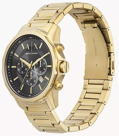 Orë dore burrash Armani Exchange Banks AX1721, e artë