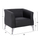 Divan 2 ulëse KIANA, PU, 130×75×71 cm (HM3122.21), zezë