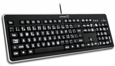 Tastierë Connect IT CI-71, me kabllo USB, ndriçim LED, e zezë
