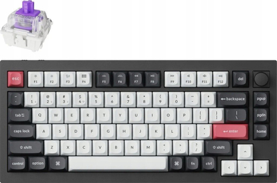 Tastierë mekanike Keychron Q1 HE Wireless, 75%, RGB, Carbon Black