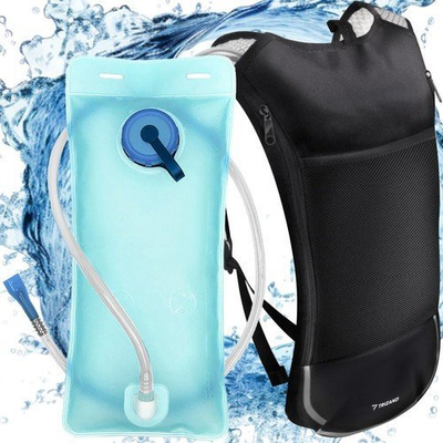 Çantë shpine sportive Trizand 23489, rezervuar uji 2L, me tub thithës, e zezë