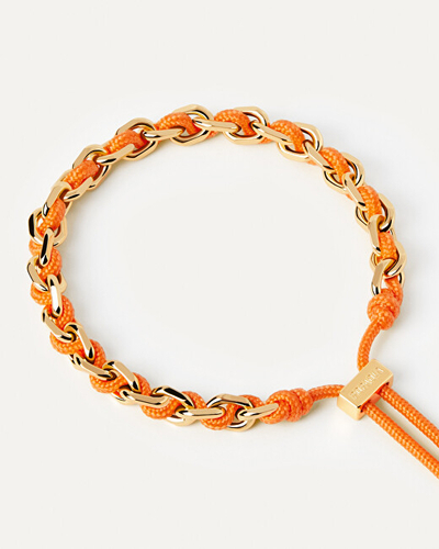Byzylyk PDPAOLA ROPES PU01-686-U, 18cm, i artë/portokalli