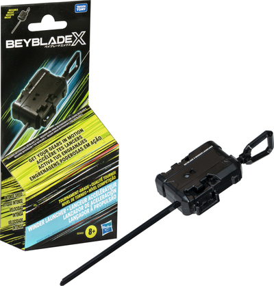 Lëshues Beyblade X Winder Launcher, X-Celerator Gear, për goca e çuna 8+ vjeç, i zi