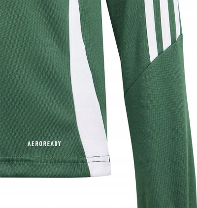 Bluzë sportive për kalamaj Adidas Tiro 24 Training Top Jr IR9362, Aeroready, me zinxhir gjysmë, e zezë