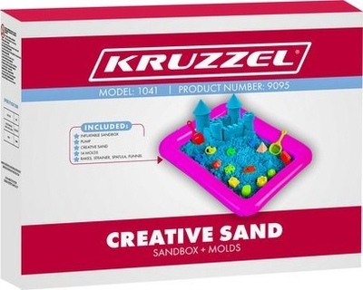 Set lodrash Creative Sand Molds Pool Sandbox, 2kg rërë kinetike, me pishinë dhe kallëpe, shumëngjyrësh