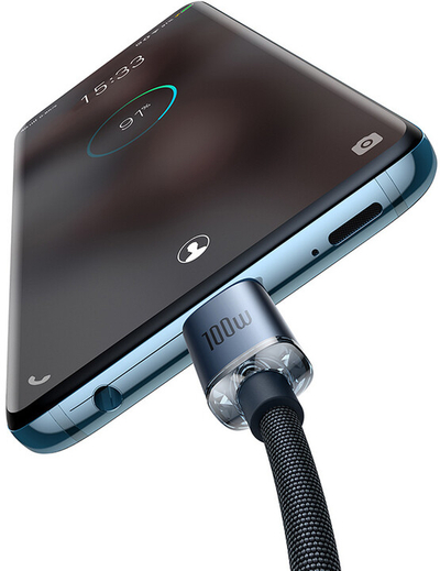 Kabllo karikimi / të dhënash Baseus Crystal Shine Series USB-C - USB-C, 100W, 1.2m, e zezë