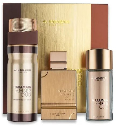 Set parfumesh Al Haramain Amber Oud Gold Edition Extreme, Extrait de Parfum 75ml, Extrait de Parfum 30ml, Body Spray 200ml