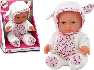 Kukull Baby Doll Leantoys, 21cm, komplet i bardhë