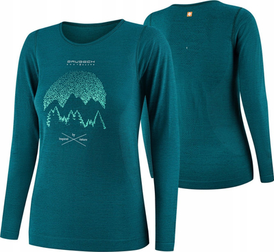 Bluzë termike turistike BRUBECK Outdoor Wool Pro për goca, lesh Merino, masa M, gri
