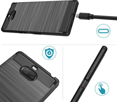 Kullë mbrojtëse Carbon Lux blu për Sony Xperia XA3, TPU