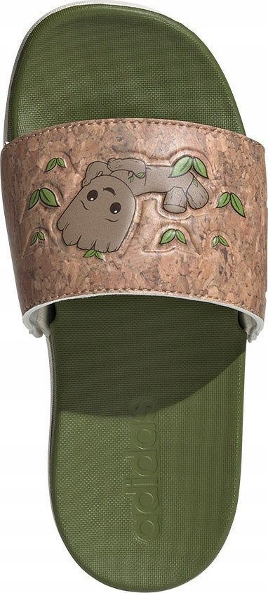 Shapka për kalamaj Adidas Adilette Comfort Jr ID8029, Marvel I Am Groot, jeshile