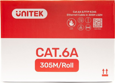 Kabllo rrjeti Unitek Cat 6a S FTP, LSZH, 305m, gri