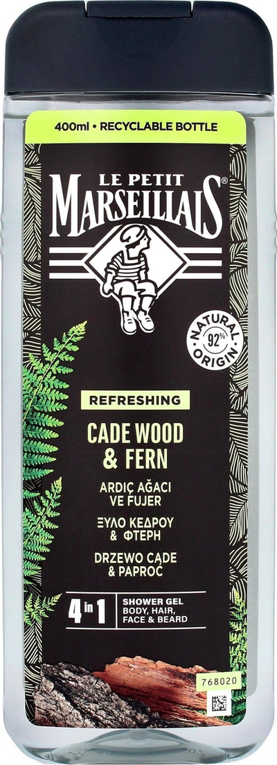 Гел за туширање Le Petit Marseillais Cade Wood and Fern, 400ml