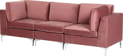 Kauç modular EVJA 3 ulëse, kadife rozë